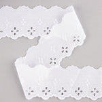 White Embroidered Batiste Trim Model 29020 – 50 mm - Ribes y Casals