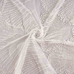 White Tulle Bridal Beading with Pearl Gradient – Elegance - Ribes y Casals