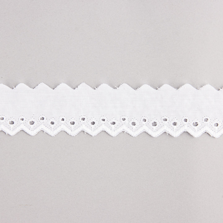White Embroidered Batiste Trim Model 29060 – 30 mm - Ribes y Casals