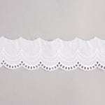 White Embroidered Batiste Ribbon Model 29129 – 40 mm - Ribes y Casals
