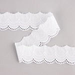 White Embroidered Batiste Ribbon Model 29129 – 40 mm - Ribes y Casals