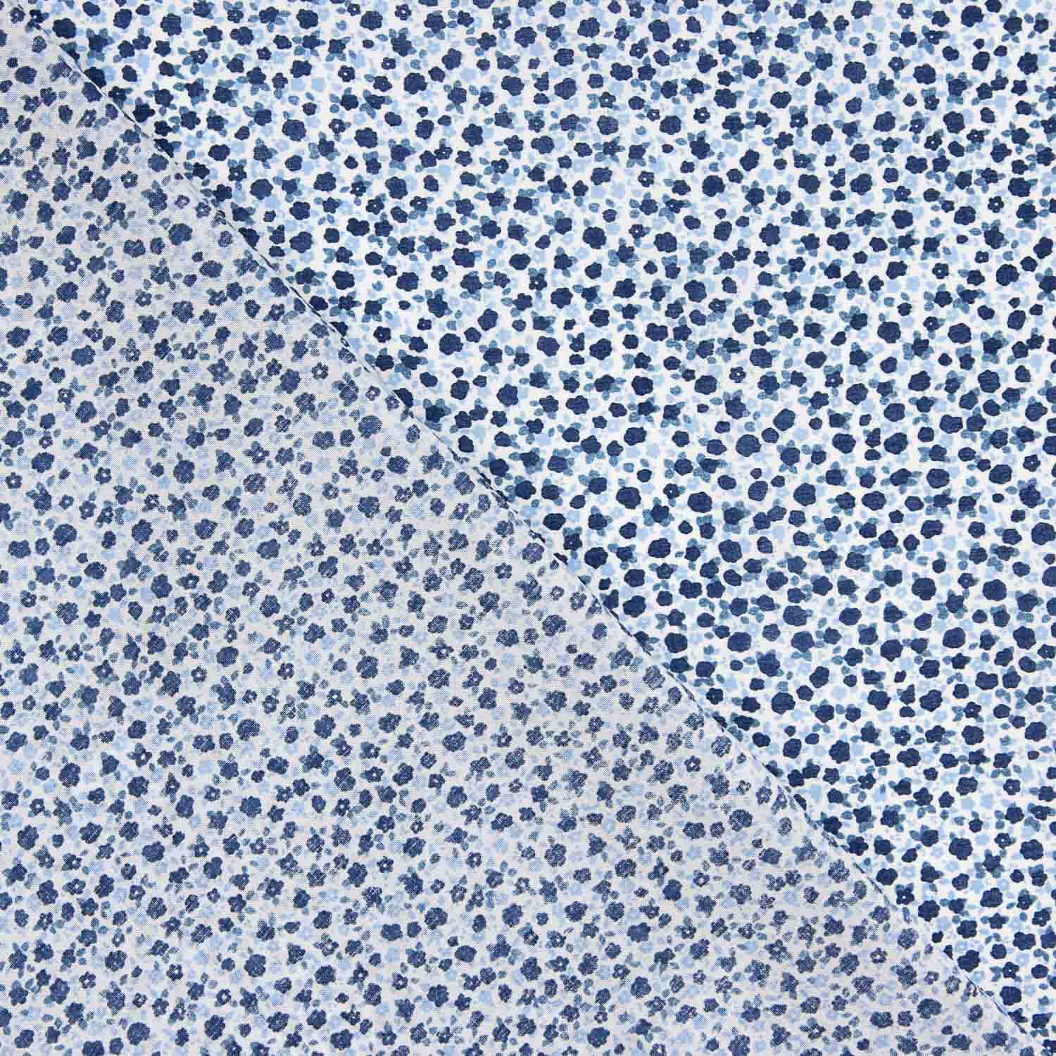 Blue Micro Floral Cotton Poplin - Ribes y Casals