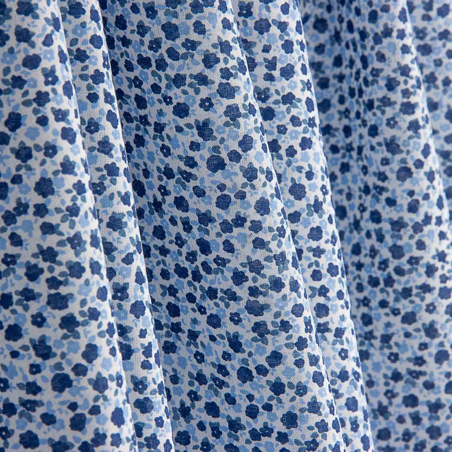 Blue Micro Floral Cotton Poplin - Ribes y Casals