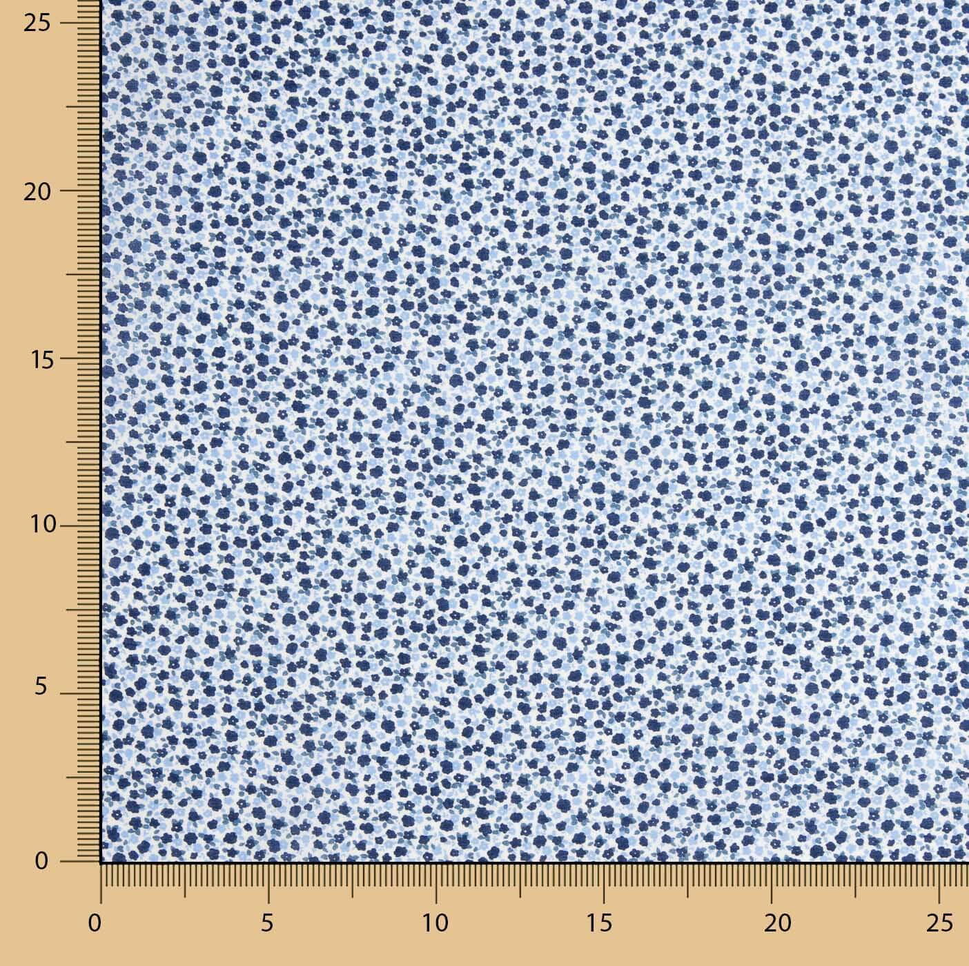 Blue Micro Floral Cotton Poplin - Ribes y Casals