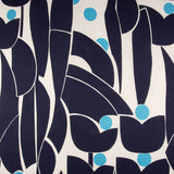 Blue Graphic Garden Viscose Satin - Ribes y Casals