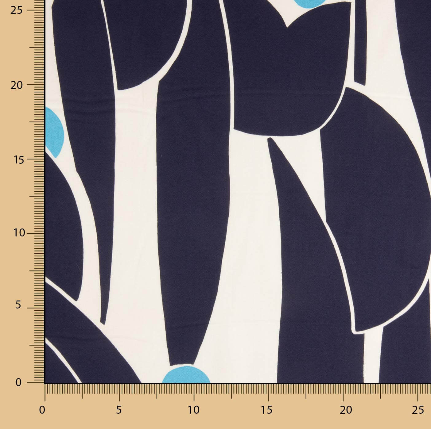 Blue Graphic Garden Viscose Satin - Ribes y Casals