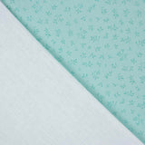 Turquoise Leaves Printed Calico - Ribes y Casals