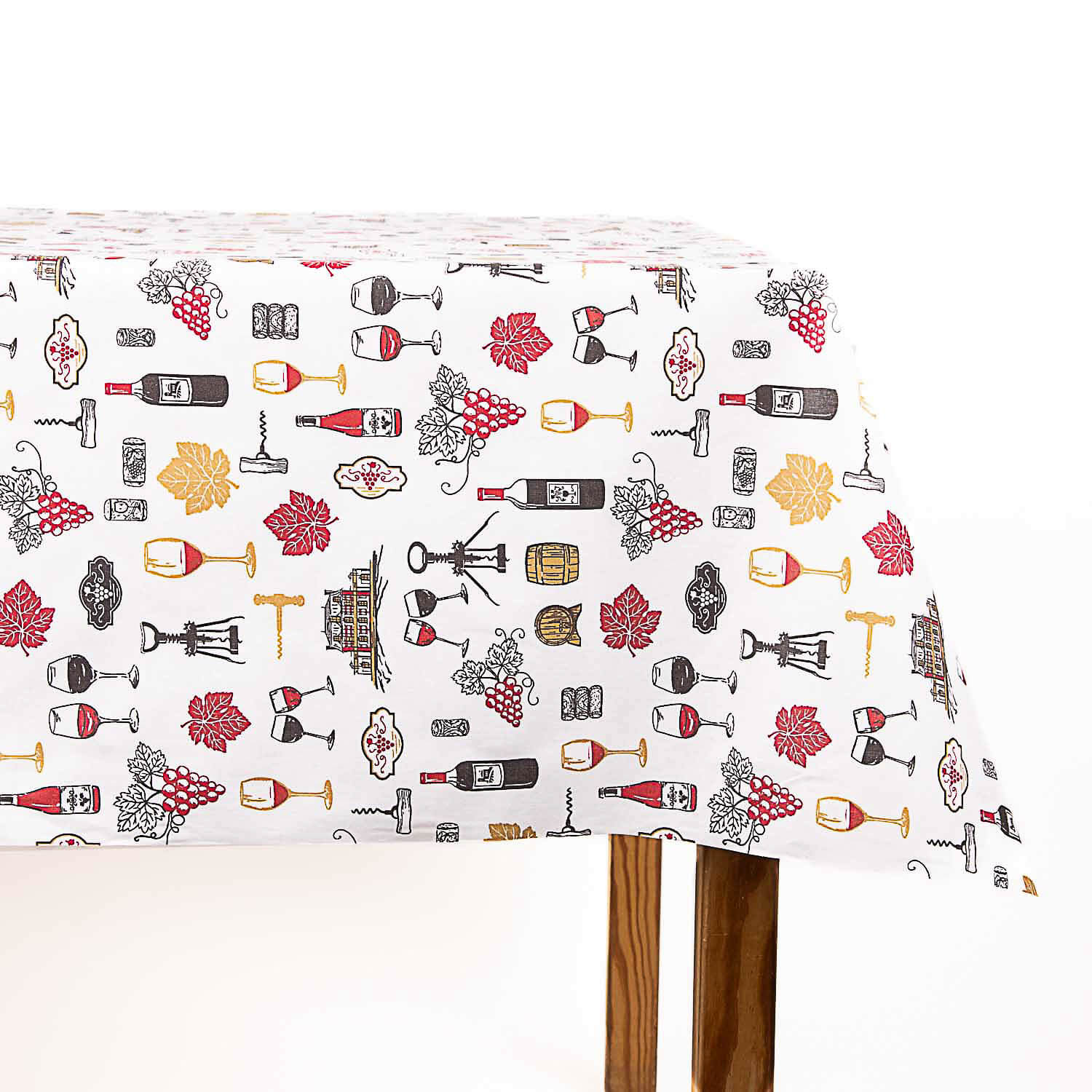 Resin-Coated Cotton – Wine Motif – White - Ribes y Casals