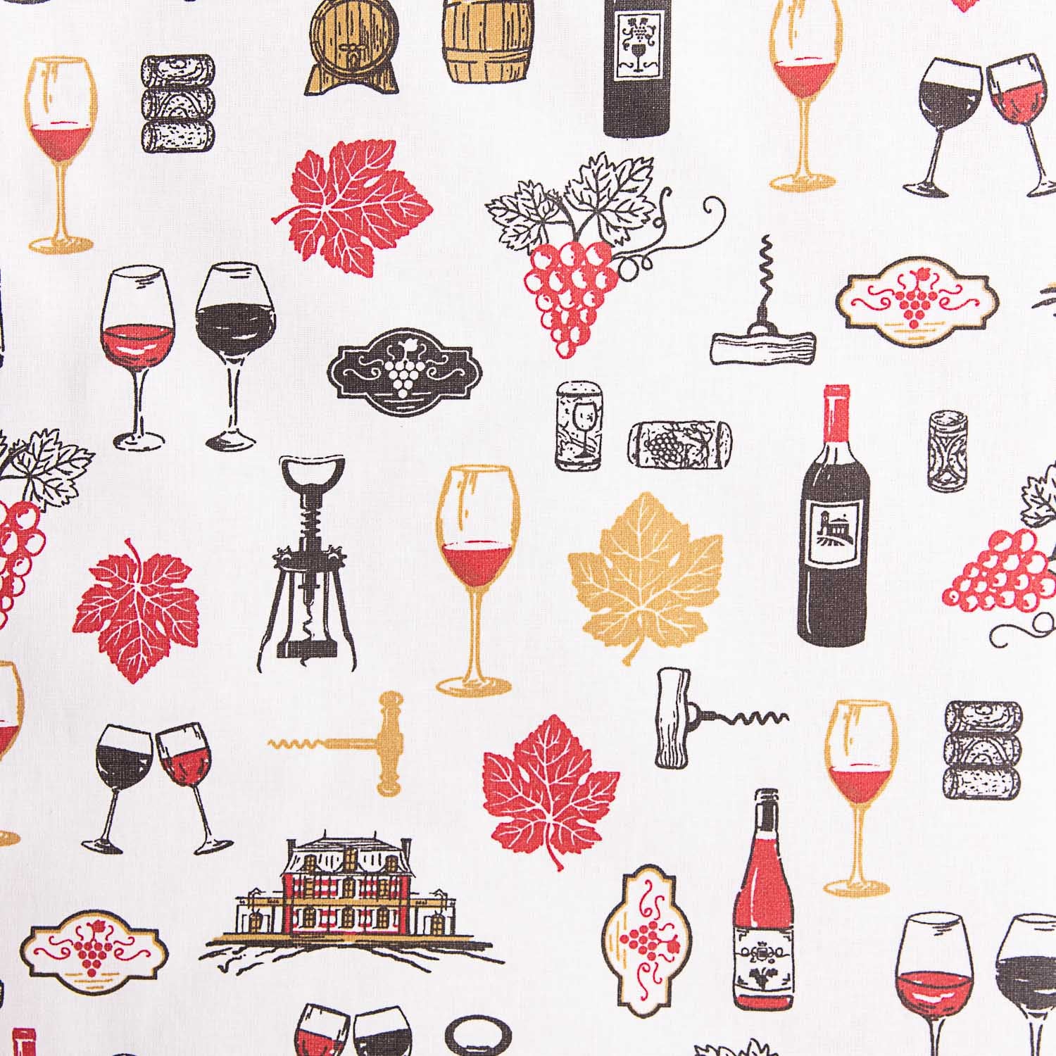 Resin-Coated Cotton – Wine Motif – White - Ribes y Casals