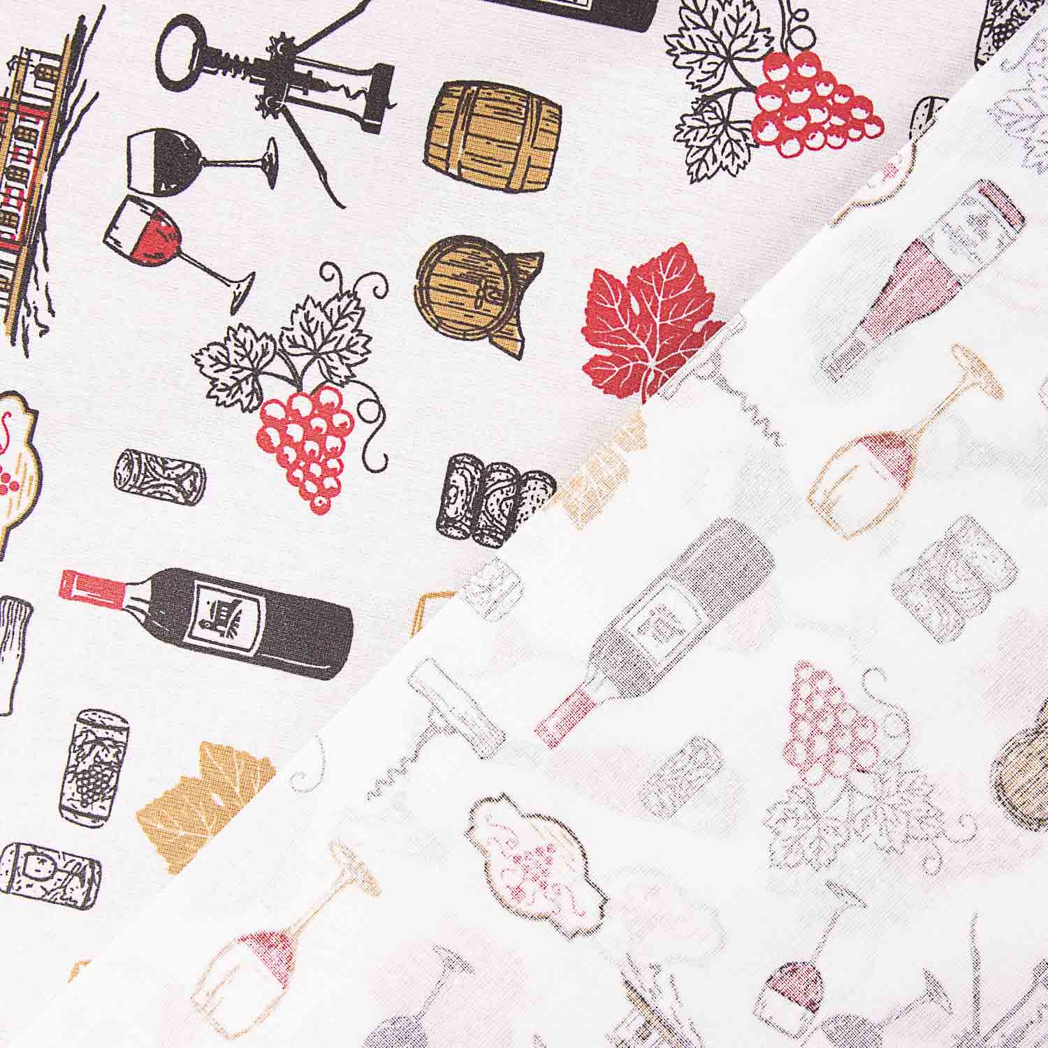 Resin-Coated Cotton – Wine Motif – White - Ribes y Casals