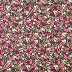 Burgundy Wild Garden Cotton Poplin - Ribes y Casals