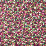 Burgundy Wild Garden Cotton Poplin - Ribes y Casals