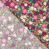 Burgundy Wild Garden Cotton Poplin - Ribes y Casals