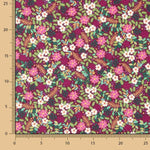 Burgundy Wild Garden Cotton Poplin - Ribes y Casals