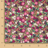 Burgundy Wild Garden Cotton Poplin - Ribes y Casals