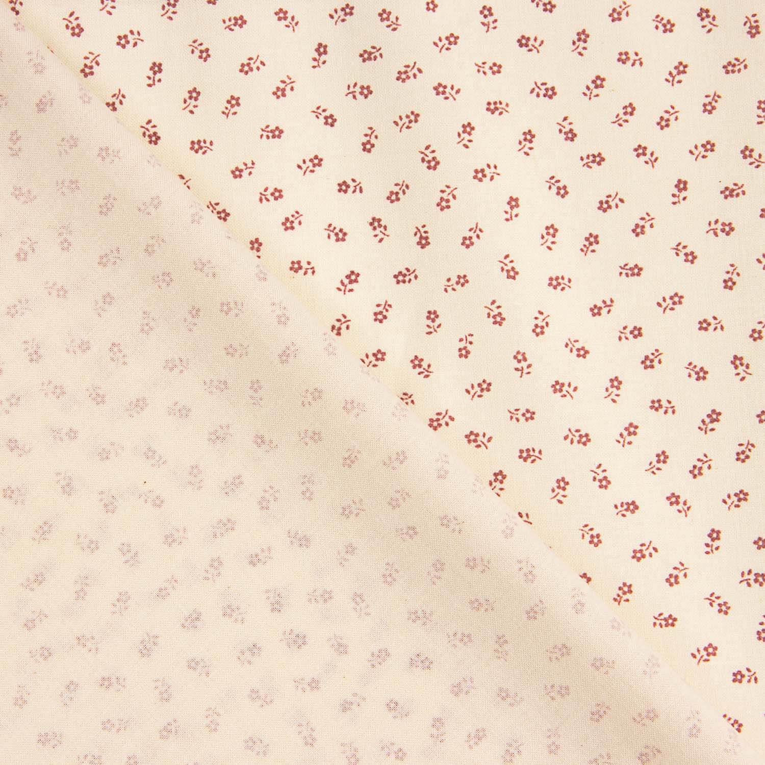 Red Micro Floral Cotton Poplin - Ribes y Casals