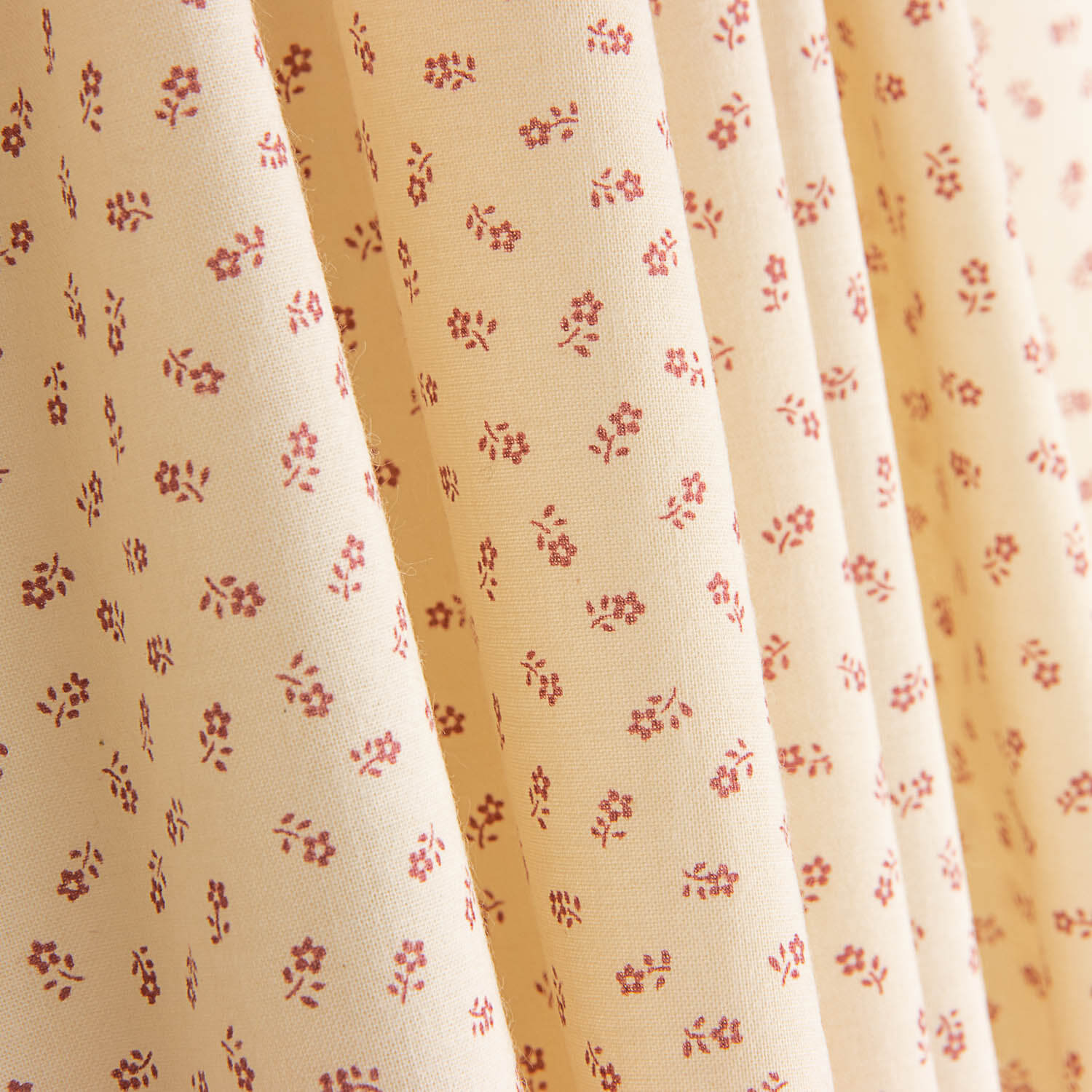 Red Micro Floral Cotton Poplin - Ribes y Casals