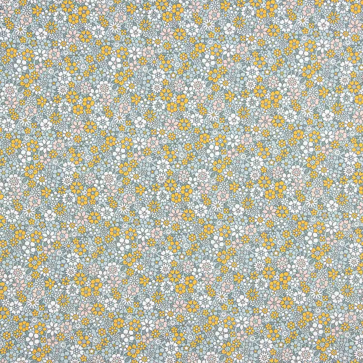 Mustard Vintage Floral Cotton Poplin - Ribes y Casals