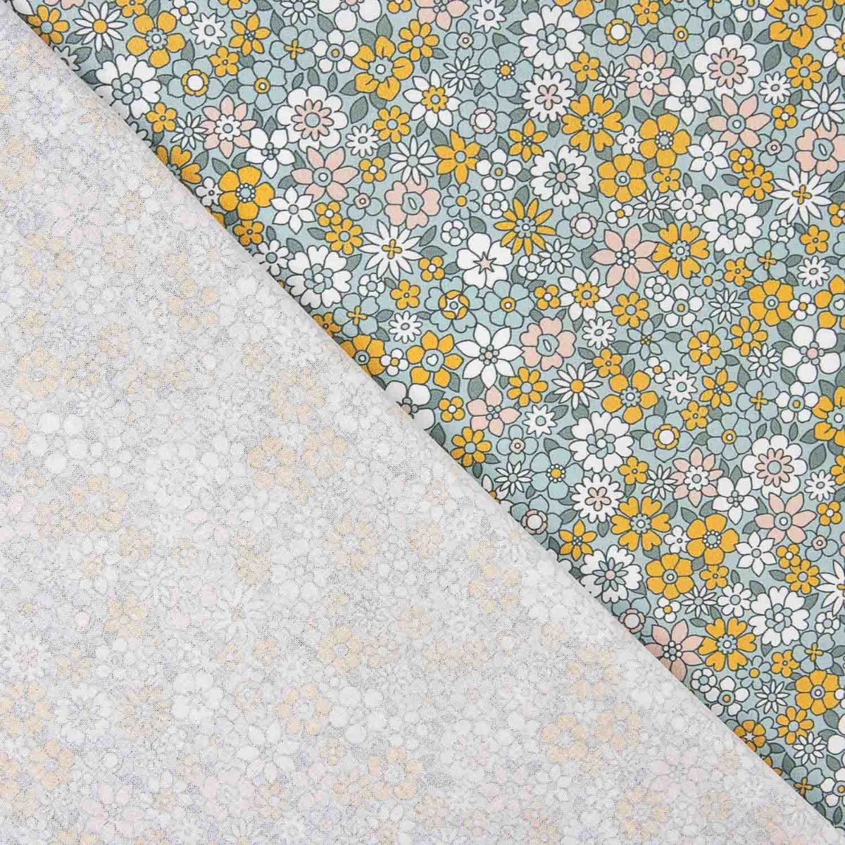 Mustard Vintage Floral Cotton Poplin - Ribes y Casals