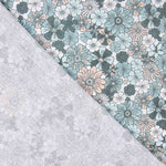 Aqua Green Vintage Floral Cotton Poplin - Ribes y Casals