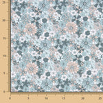 Aqua Green Vintage Floral Cotton Poplin - Ribes y Casals