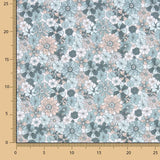 Aqua Green Vintage Floral Cotton Poplin - Ribes y Casals