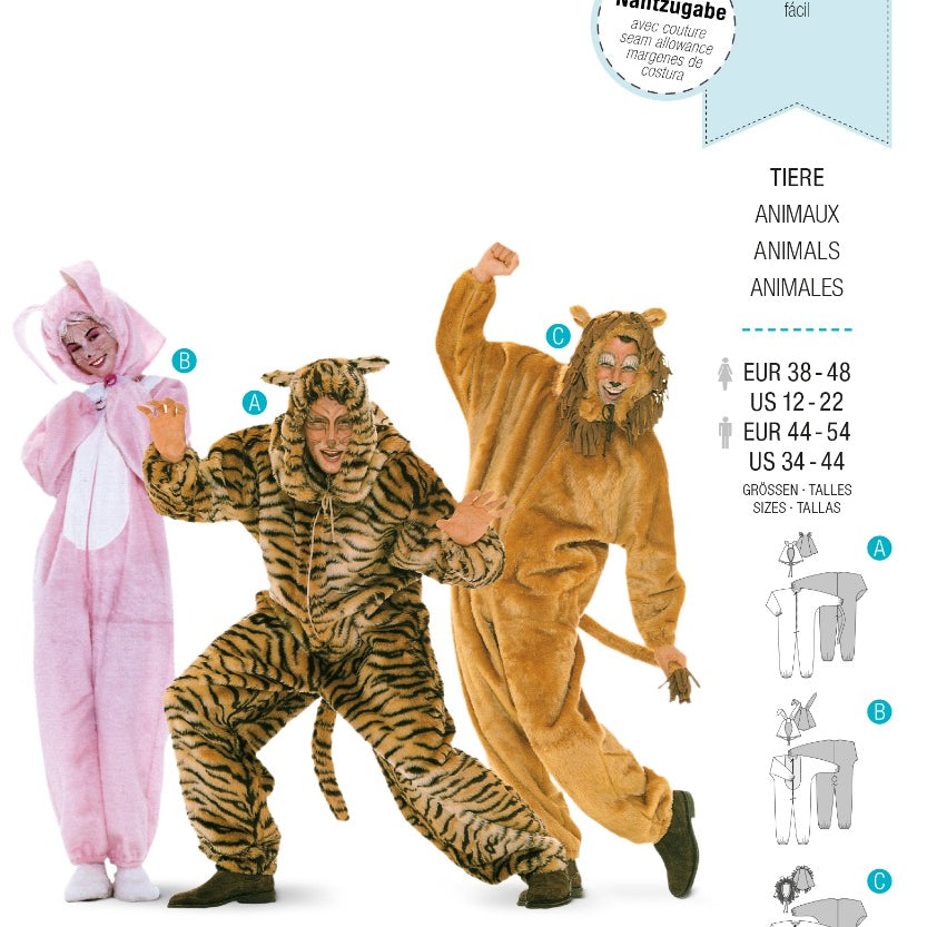 Patrón Burda 3576 Animales - Ribes y Casals