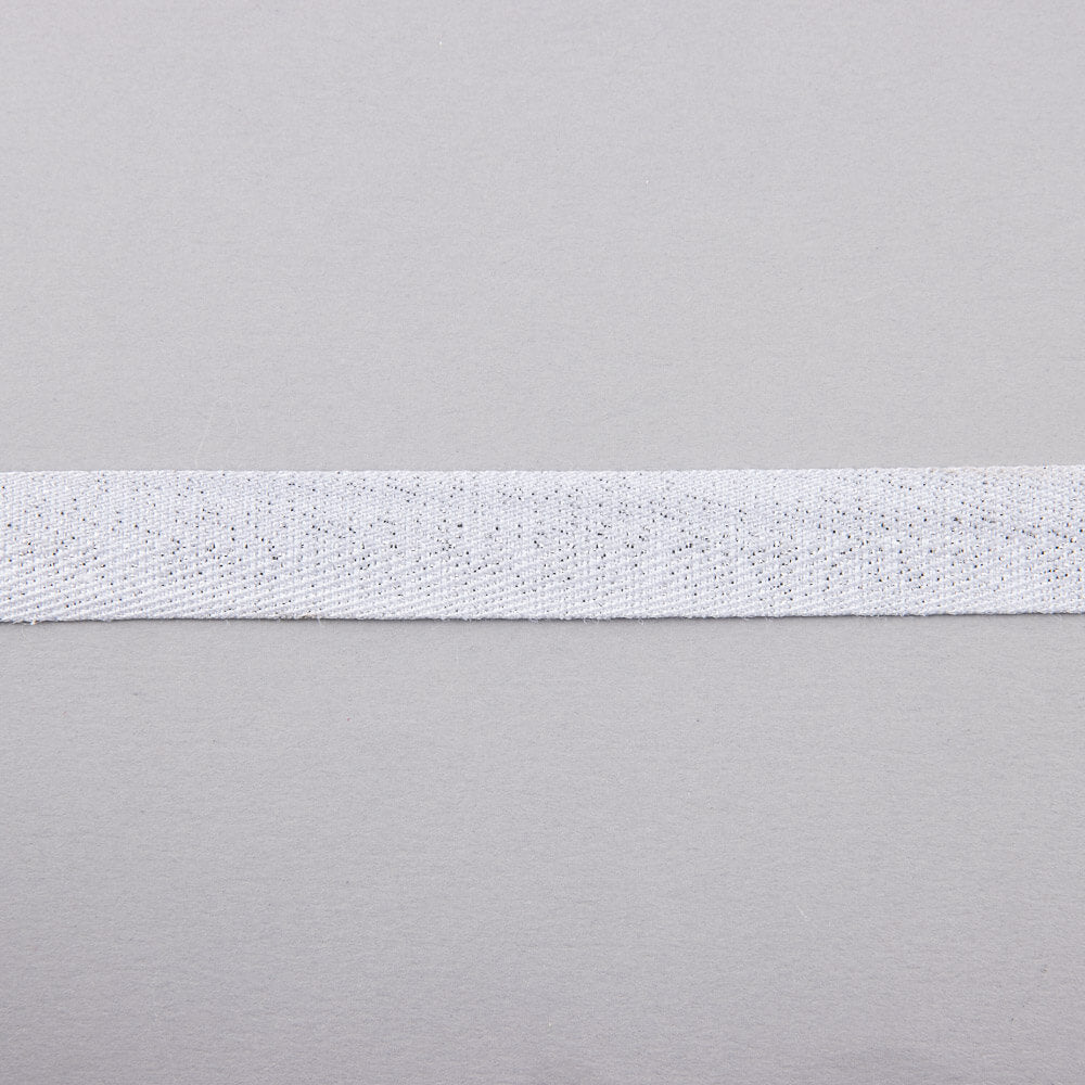 White Herringbone Ribbon Glitter - Ribes y Casals