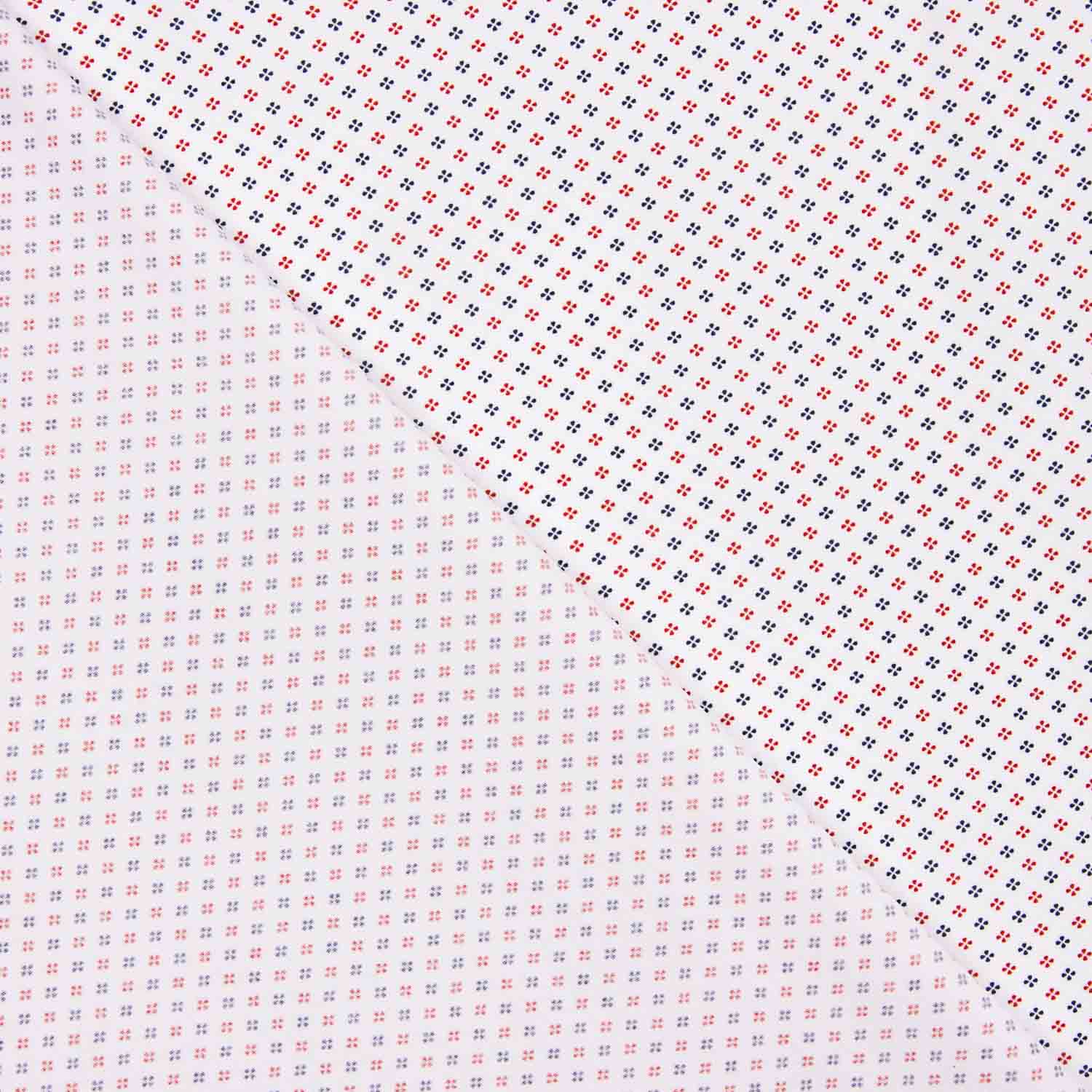 Red and Blue Floral Cotton Shirt - Ribes y Casals