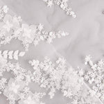 White Tulle Bridal Beading with 3D Flowers – Elegance - Ribes y Casals