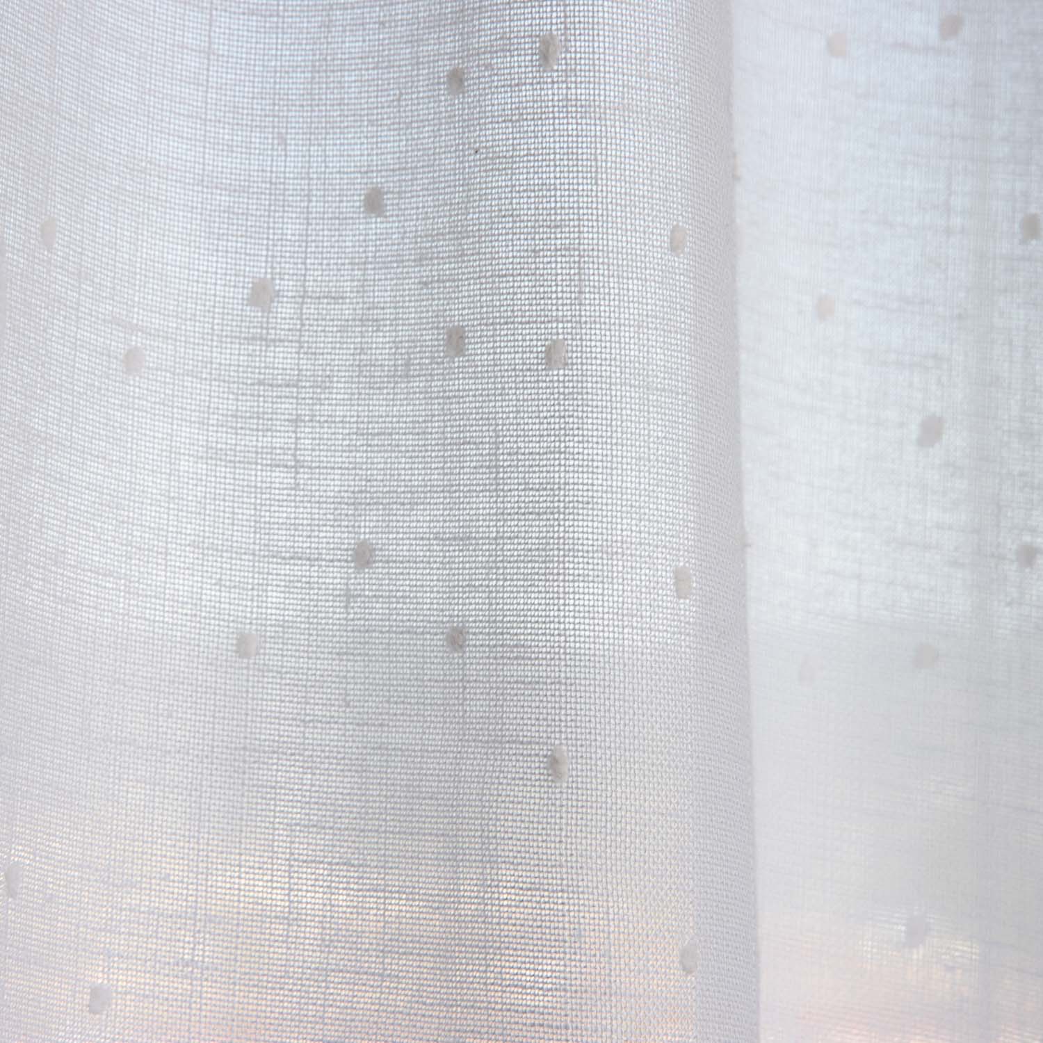 Natural White Plumeti Sheer Curtain - Ribes y Casals