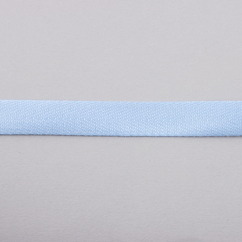 Light Blue Cotton Herringbone Ribbon - Ribes y Casals