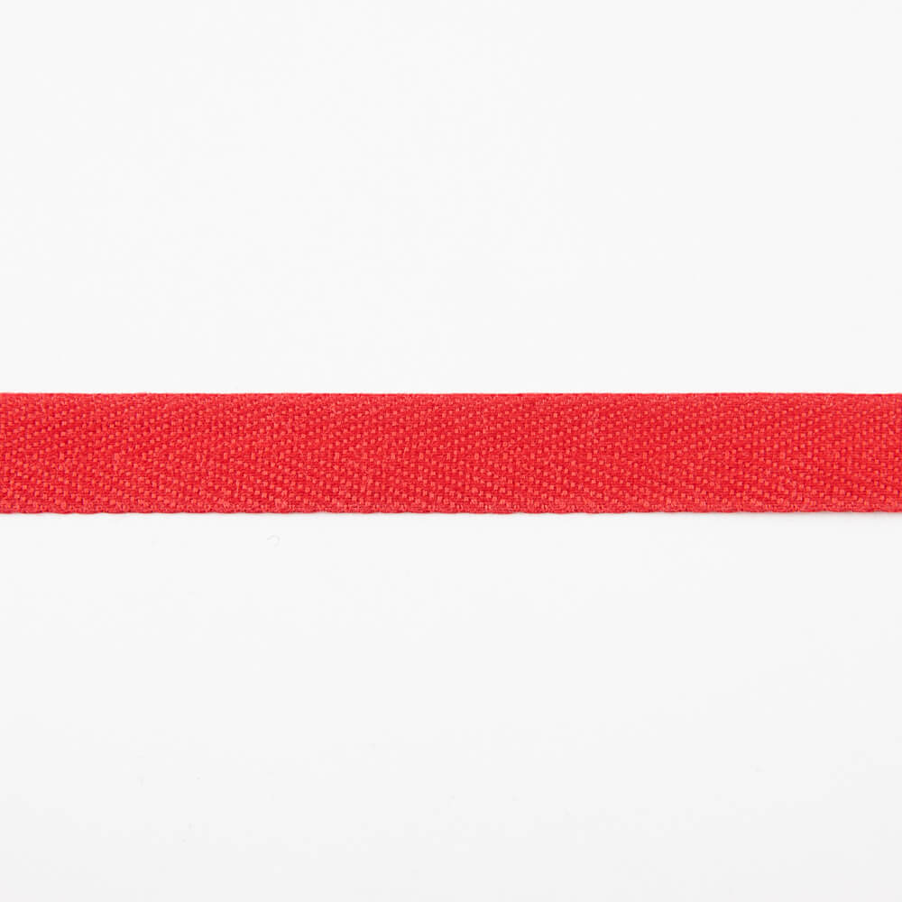 Red Cotton Herringbone Ribbon - Ribes y Casals