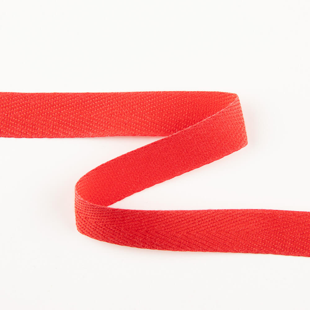 Red Cotton Herringbone Ribbon - Ribes y Casals