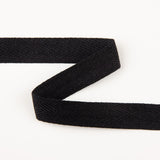 Black Cotton Herringbone Ribbon - Ribes y Casals