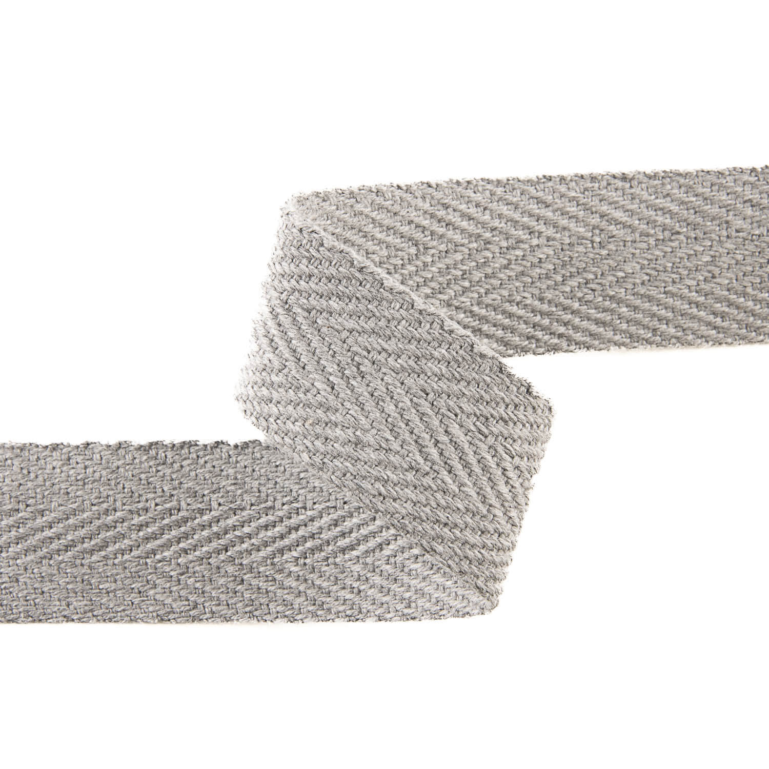 30 mm Grey Cotton Herringbone Ribbon - Ribes y Casals