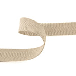 30 mm Beige Cotton Herringbone Ribbon - Ribes y Casals
