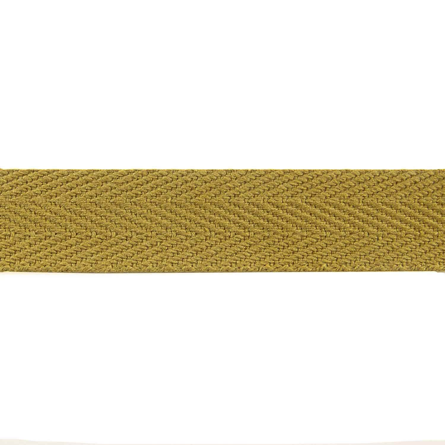 30 mm Ochre Cotton Herringbone Ribbon - Ribes y Casals