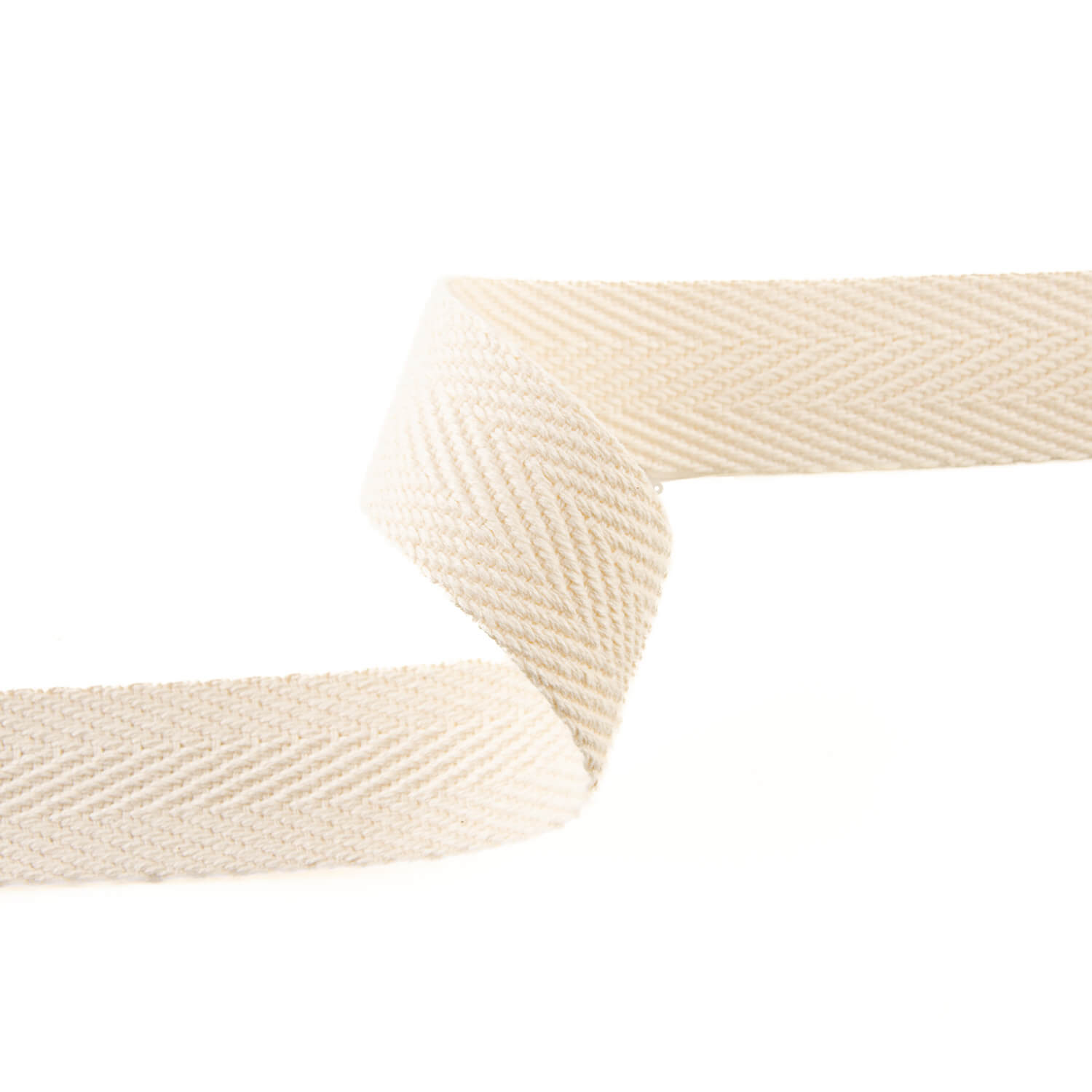 30 mm Cotton Herringbone Ribbon, Ecru - Ribes y Casals