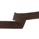 30 mm Brown Cotton Herringbone Ribbon - Ribes y Casals