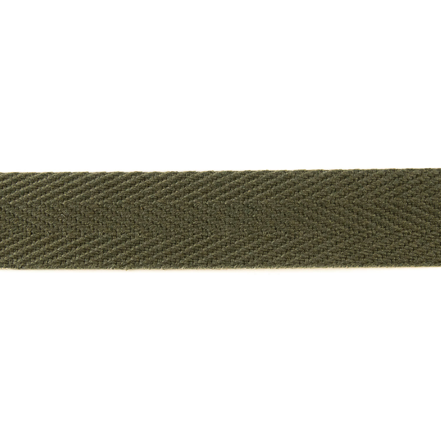 30 mm Khaki Green Cotton Herringbone Ribbon - Ribes y Casals