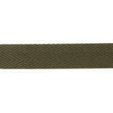 30 mm Khaki Green Cotton Herringbone Ribbon - Ribes y Casals