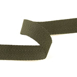 30 mm Khaki Green Cotton Herringbone Ribbon - Ribes y Casals