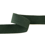 30 mm Green Cotton Herringbone Ribbon - Ribes y Casals