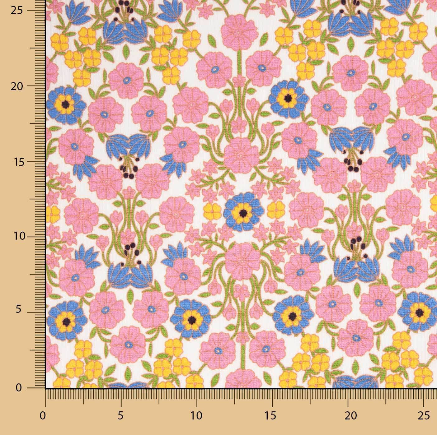 Viscose Bambula Vintage Garden Print - Ribes y Casals