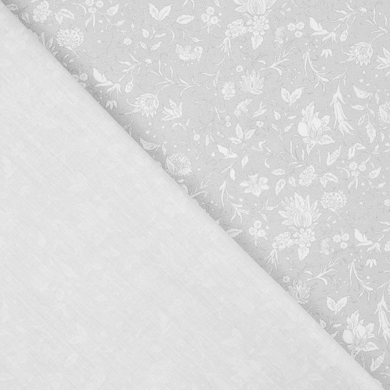 Block Flowers grey printed percale - Ribes y Casals