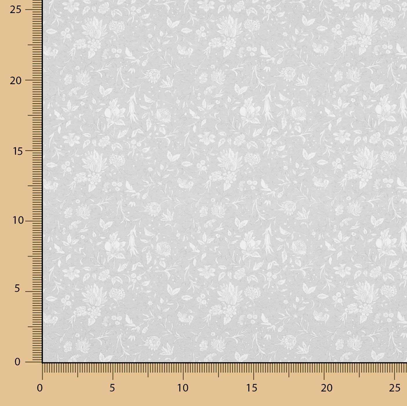 Block Flowers grey printed percale - Ribes y Casals