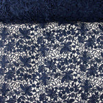 Navy Blue Floral Guipure Lace - Ribes y Casals