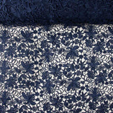 Navy Blue Floral Guipure Lace - Ribes y Casals