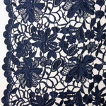 Navy Blue Floral Guipure Lace - Ribes y Casals